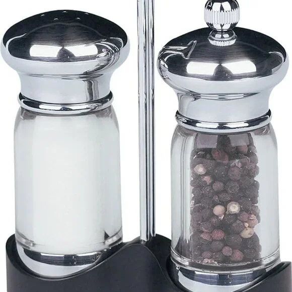 Trudeau Mini-Evolution Pepper Mill and Salt Shaker with Rack - Picture 5 of 5